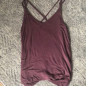 NWOT American Eagles Plum Cross Back Camisole